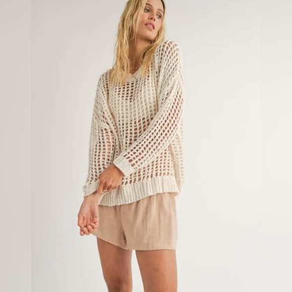 ESPRIT* XXL ladies open weave boho hippy chic free people inspired sweater - Picture 11 of 15